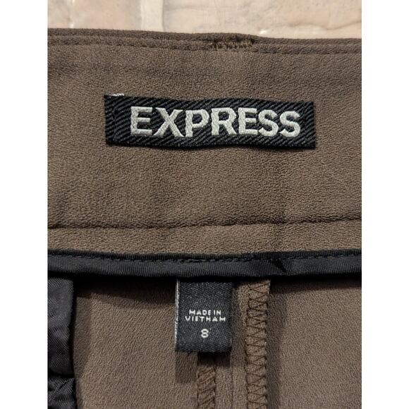 Express Women's Size 8 Olive Green Belted Pleated Tie Waist Sash Shorts 1912 - Picture 2 of 3